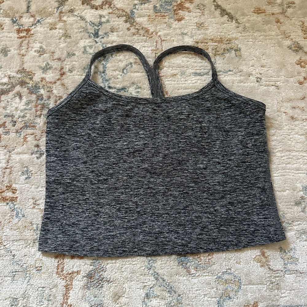 Beyond Yoga Gray Racerback Tank Top